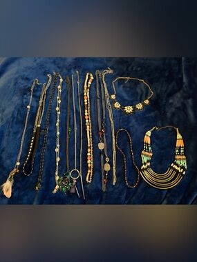 Fashion Necklace Lot – 13 Statement & Layered Necklaces